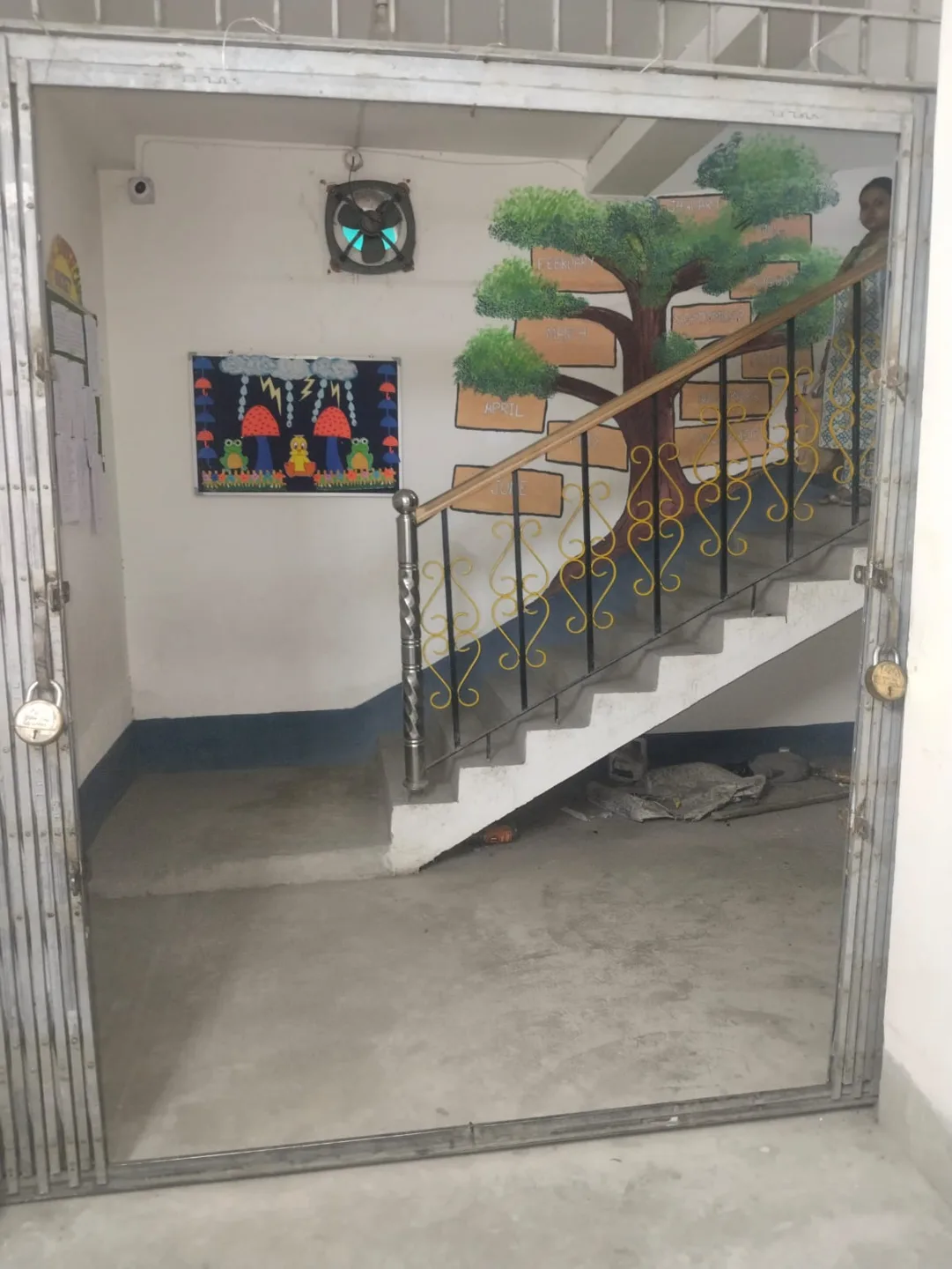 The school staircase
