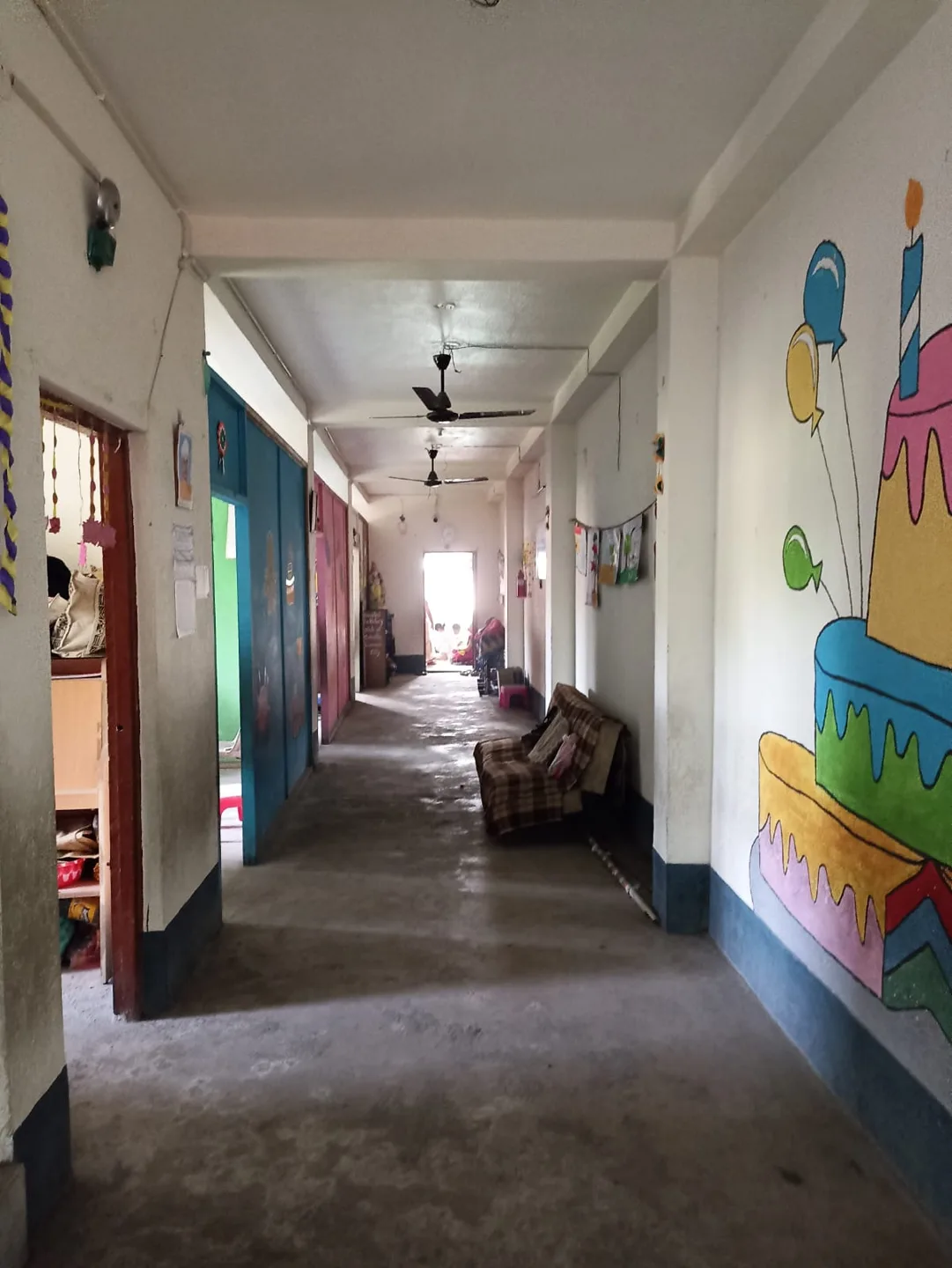 Another view of the school corridor